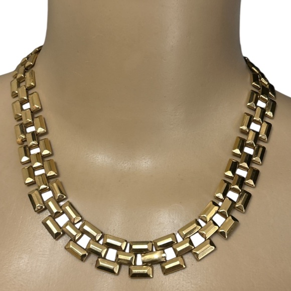 Vintage Avon Chunky Chain Necklace Tile gold link AVON gold tone 18" - Picture 13 of 13